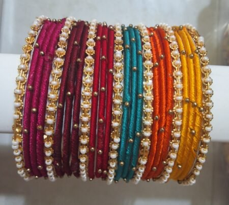 Royal Multi color Silk Thread Bangles Set