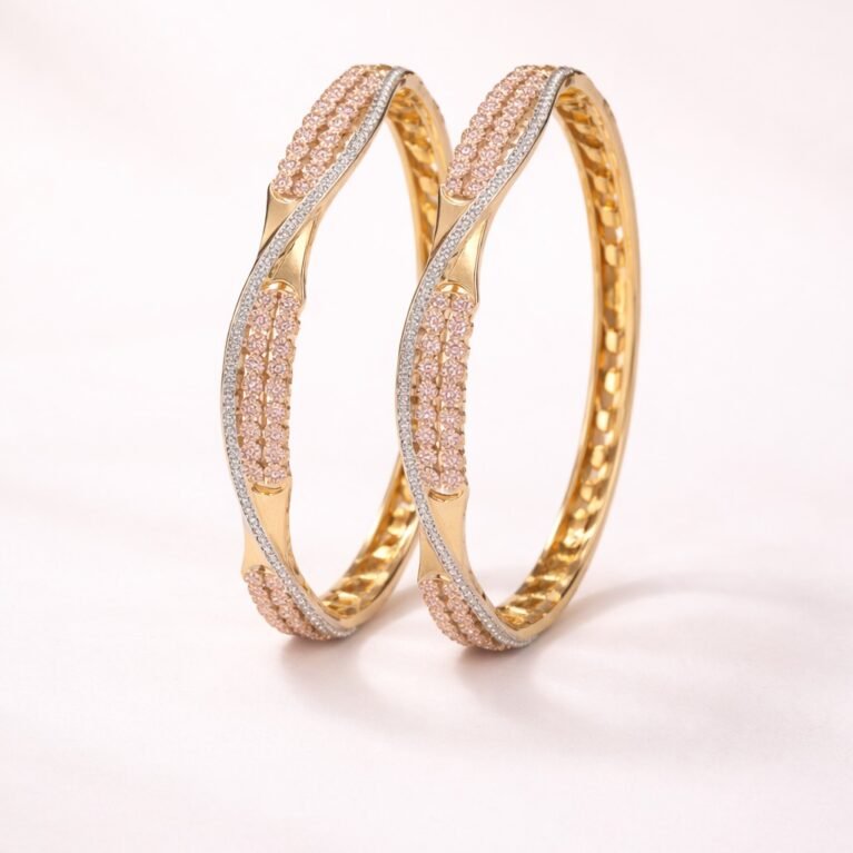 Elegant Dual-Tone Designer Bangles