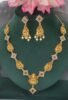 Elegant Temple Design Gold-Plated Necklace Set with Lakshmi Pendant & Pearl Drops