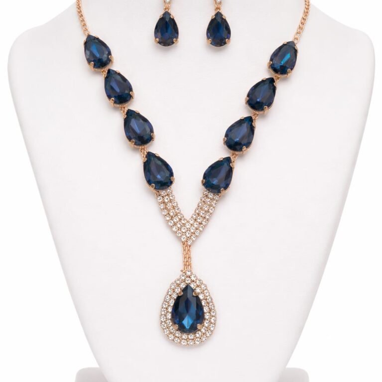 Teardrop Pendant Necklace & Earring Set