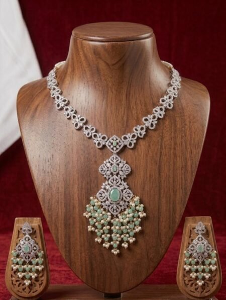 Elegant Grace in Emerald and Diamonds